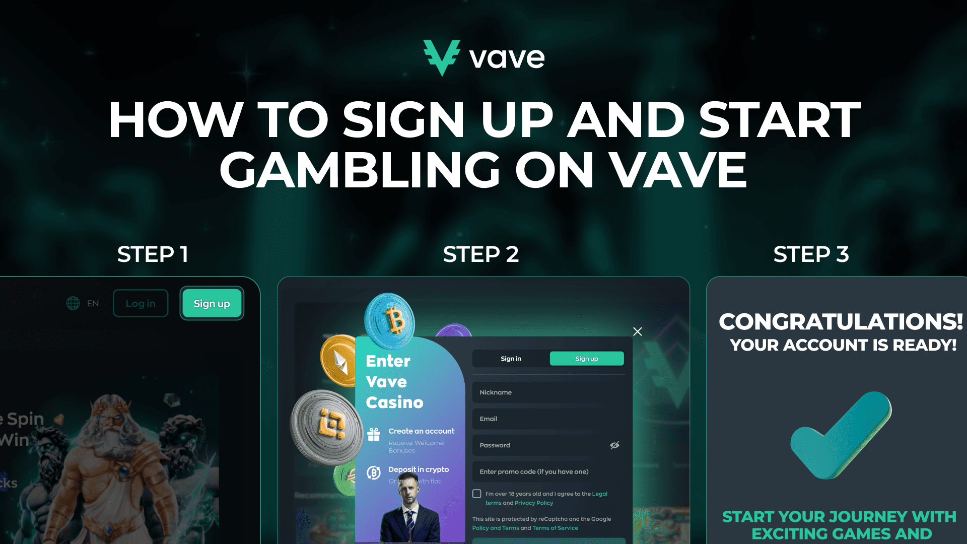 How to Sign Up and Start Gambling on Vave 